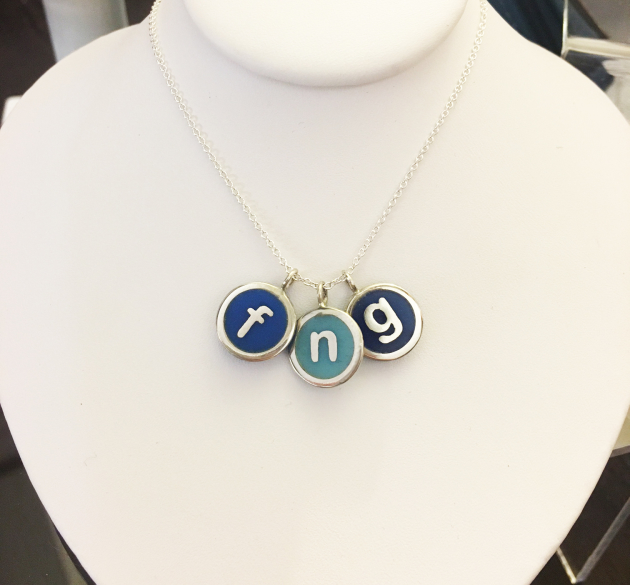 Personalization. Mom necklaces and monogrammed pendants and charms are still going strong with consumers. Shown:  Auburn Jewelry  Enamel Mom Necklace