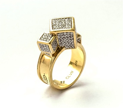 Customization. People are looking for uniqueness. As the rep from jewelry designer John Brevard told us: "Real luxury is having that one-of-a-kind thing that no one else has." Brevard uses 3-D imaging to customize designs for his clients. Shown: John Brevard Fractality Diamond Cubes Ring Gold Plated Silver