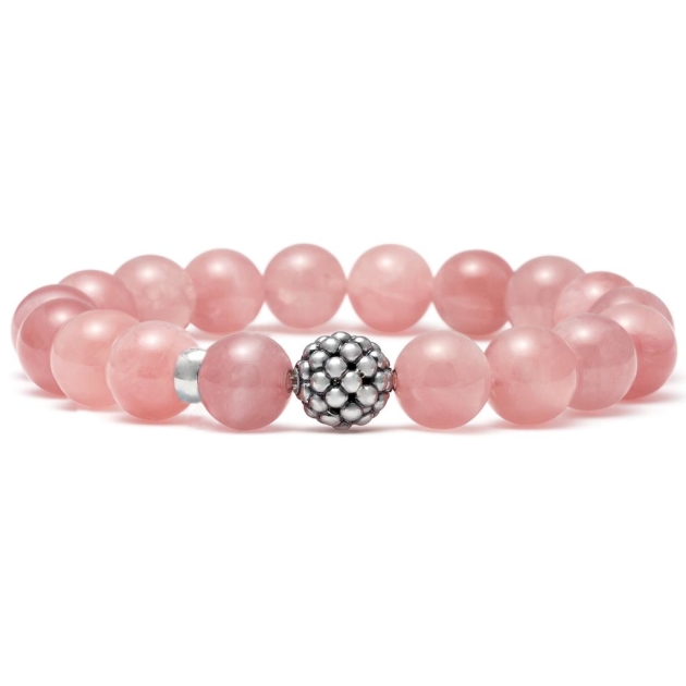 LAGOS Maya beaded bracelet with Sterling Silver Caviar bead and Rose Quartz