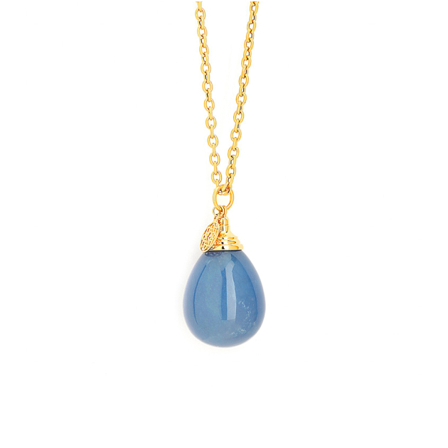 Syna blue chalcedony mogul pendant